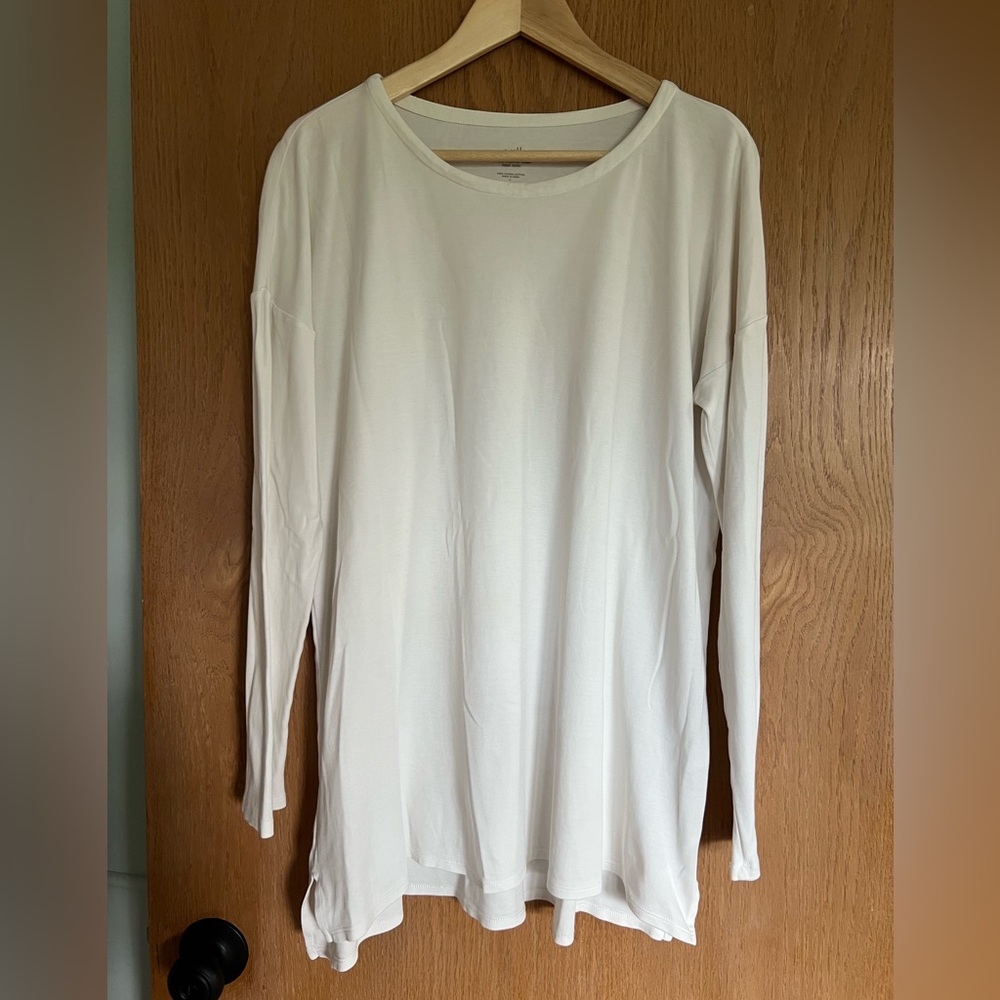 J. Jill Cream Long-Sleeve Crew Neck Tunic size large